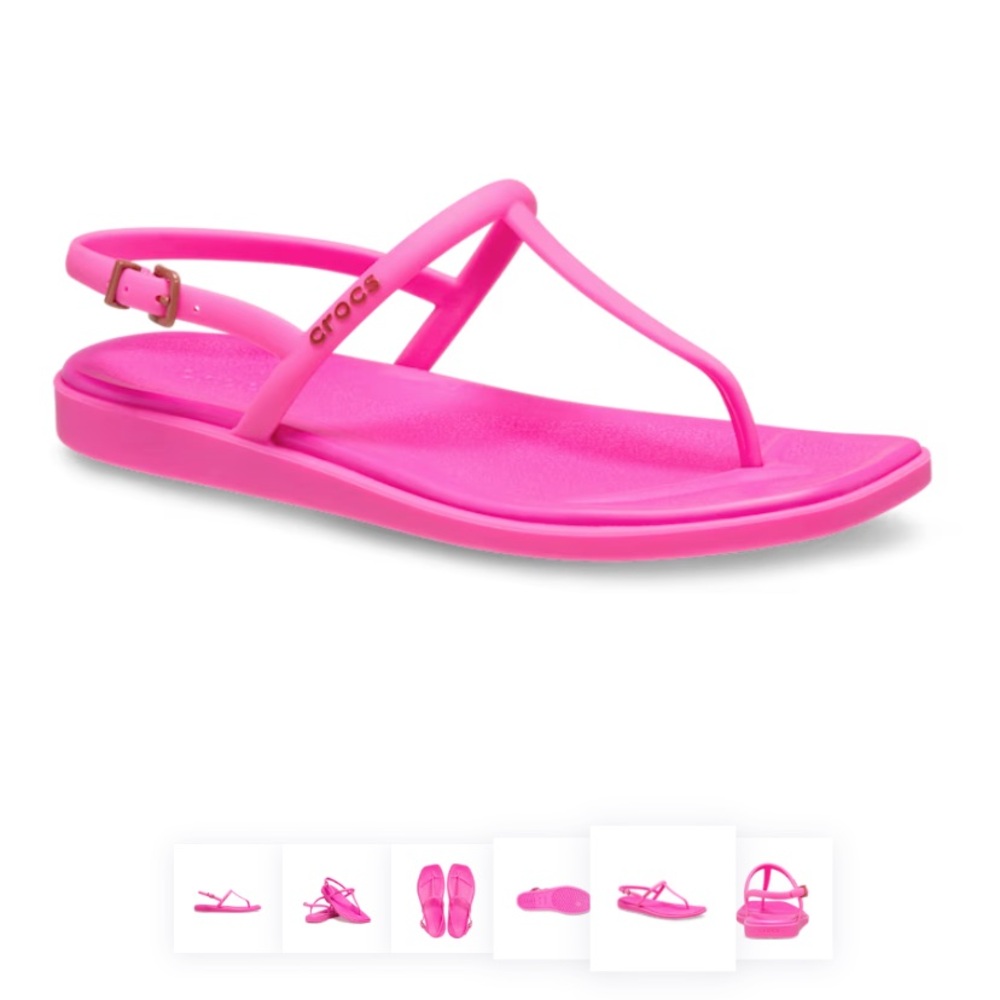Brand, new hot pink crocs, flip-flops